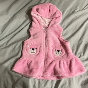Pink bear vest